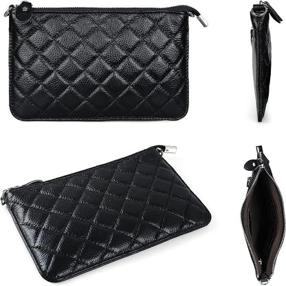 befen Genuine Leather Wristlet Clutch Wallet Purses Small Crossbody Bags for Women with RFID Blocking Card Slots