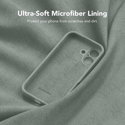 Magnetic for iPhone 16 Case, Compatible with MagSafe, [Screen Protector + Full Camera Protection], Silicone Shockproof Anti-Scratch Protective Phone Case for iPhone 16 6.1", Calke Green
