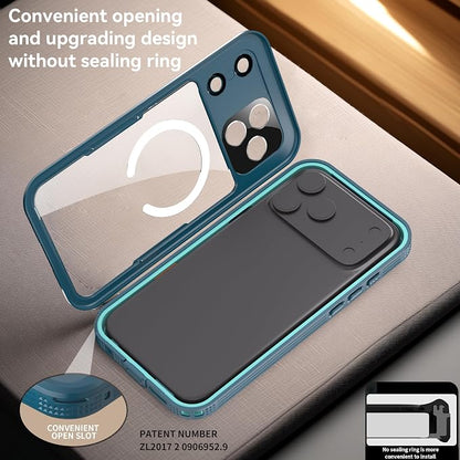 Guppy for iPhone 17 Pro Magnetic Waterproof Case, Built-in Screen Protector [IP68 Waterproof][14FT Military Drop Proof] 360° Full Body Protection Dustproof Shockproof Heavy Duty Rugged Case, Black