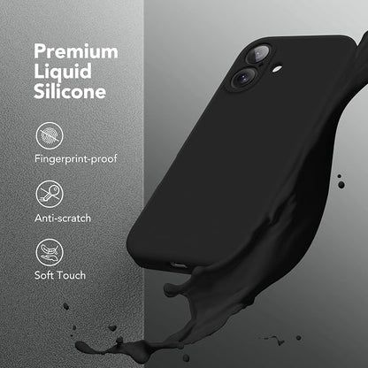 Magnetic for iPhone 16 Plus Case, Compatible with MagSafe, [Full Camera Protection][Screen Protector] Silicone Shockproof Protective Phone Case for iPhone 16 Plus 6.7", Black