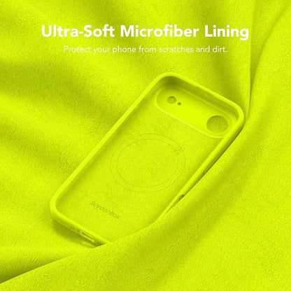 Magnetic for iPhone Air Case, Compatible with MagSafe, [Full Camera Protection][Screen Protector] Silicone Shockproof Protective Phone Case for iPhone 17 Air 6.5", Fluorescent Green