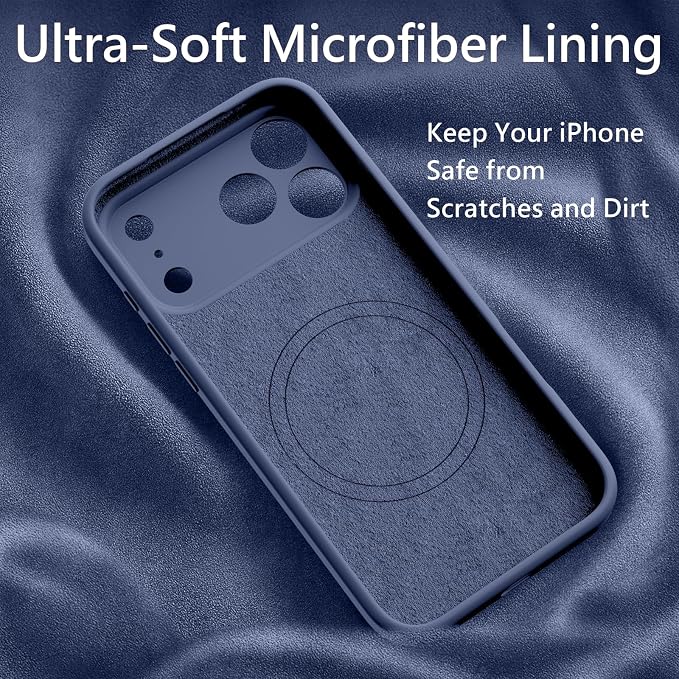 FireNova Magnetic for iPhone 17 Pro Case, Compatible with MagSafe, [Integrated Silicone Camera Control Button] [Camera Protection] Anti-Scratch Microfiber Lining Phone Case, 6.3", Lavender Gray