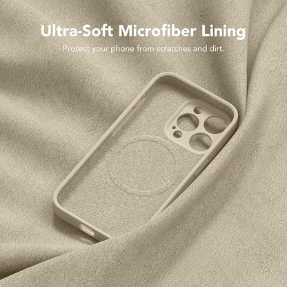 Magnetic for iPhone 15 Pro Max Case, Compatible with MagSafe, [Full Camera Protection][Screen Protector] Silicone Shockproof Protective Phone Case for iPhone 15 Pro Max 6.7", Khaki