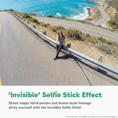 AKASO 118"/3m Invisible Selfie Stick - Carbon Fiber Extension Pole for Insta360 X5/X4/X3, DJI Osmo 360, GoPro Hero 13/12/11, AKASO 360/EK7000/EK7000 Pro, Brave 4/4 Pro, Brave 7/7 LE Action Camera