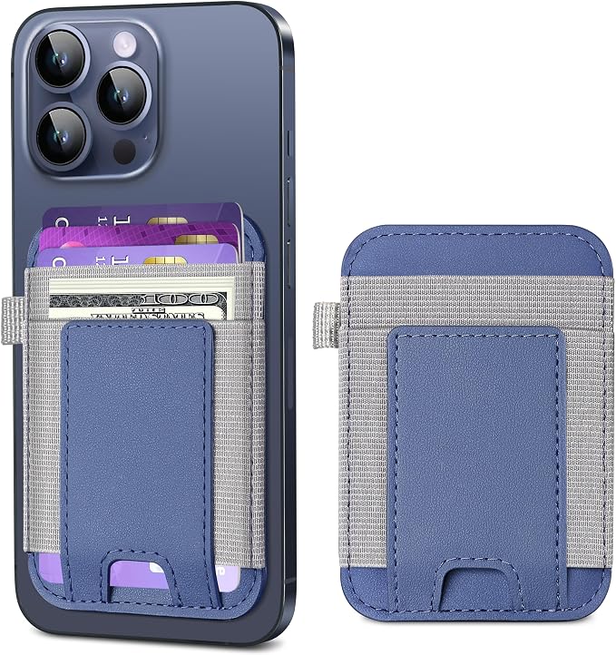 ExtreLife for Magsafe Wallet, Strongest Magnetic Wallet for iPhone 17/16/15/14/13/12 Series, Magnetic Card Holder with 2 Card Slots, RFID Blocking, Slim, Vegan Leather, Hold 7 Cards, Purple