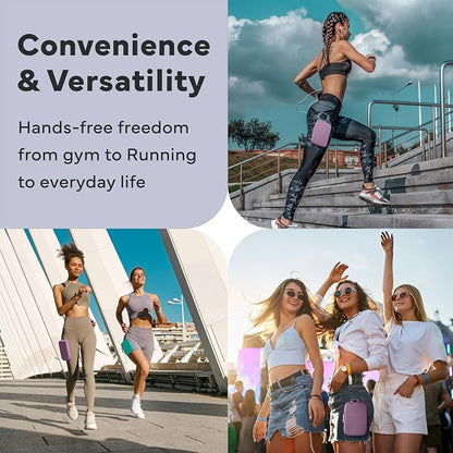 Running Phone Holder – Max Comfort Lightweight Magnetic Pouch for Running & Fitness, Strap-Free Hands-Free Carrier for Waist, Thigh or Chest – Splash Resistant, Breathable – Fits All Phones – Violet
