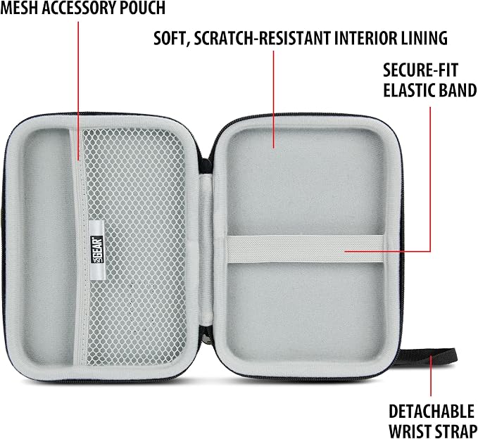 USA Gear Wireless Charging Battery Pack Hard Shell Case with Wrist Strap - Compatible with Wireless Charger Battery Bank from Samsung, Powermax, Jarvmobile, Hokonui, RLERON, and more