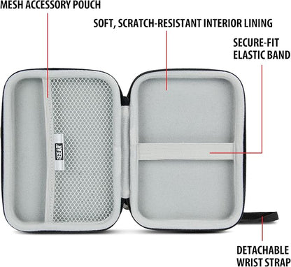 USA Gear Wireless Charging Battery Pack Hard Shell Case with Wrist Strap - Compatible with Wireless Charger Battery Bank from Samsung, Powermax, Jarvmobile, Hokonui, RLERON, and more