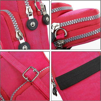 ZGMYC 3-Layers Cellphone Pouch Wristlet Purse Waterproof Sports Armband Shoulder Bag Wallet