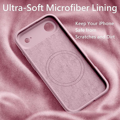 FireNova Magnetic for iPhone Air Case, Compatible with MagSafe, [Integrated Silicone Camera Control Button] [Camera Protection] Microfiber Lining Phone Case for iPhone 17 Air, 6.5", Chalk Pink