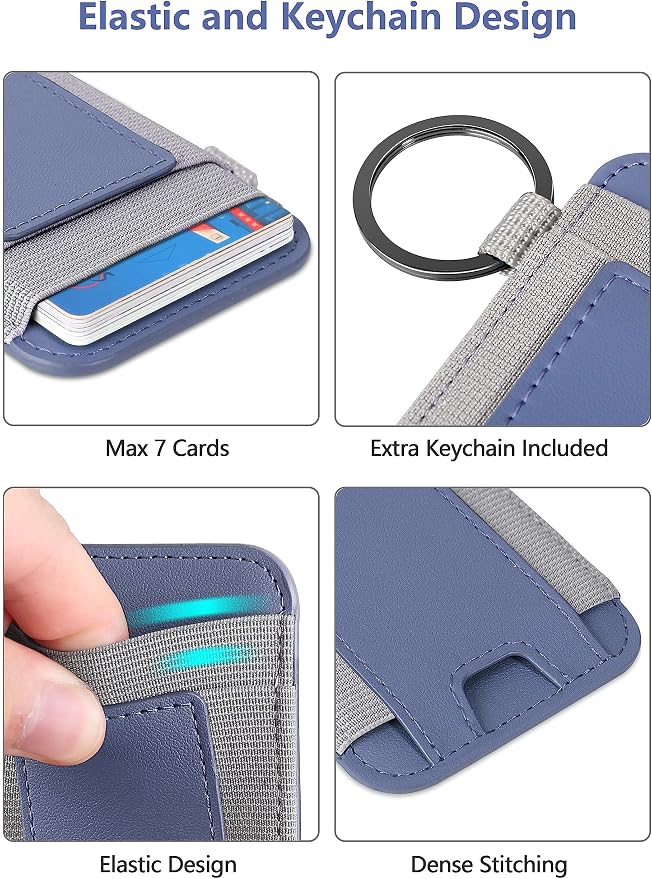 ExtreLife for Magsafe Wallet, Strongest Magnetic Wallet for iPhone 17/16/15/14/13/12 Series, Magnetic Card Holder with 2 Card Slots, RFID Blocking, Slim, Vegan Leather, Hold 7 Cards, Purple