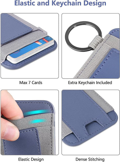 ExtreLife for Magsafe Wallet, Strongest Magnetic Wallet for iPhone 17/16/15/14/13/12 Series, Magnetic Card Holder with 2 Card Slots, RFID Blocking, Slim, Vegan Leather, Hold 7 Cards, Purple