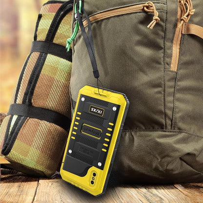 Mitywah Waterproof Compatible with iPhone X/XS Heavy Duty Military Grade Shockproof Cover Built-in Screen Protection, Metal Case Full Body Dustproof Strong Rugged Thick for iPhone X/XS, Yellow