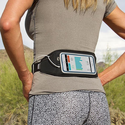 Sporteer Zephyr Ultra-Slim Running Belt - Minimalist Waist Pack for iPhone 17, 16, 15 Pro Max, Plus, Galaxy S26, S25 - Low-Profile Fitness Pouch for Slim Cases & Bare Phones