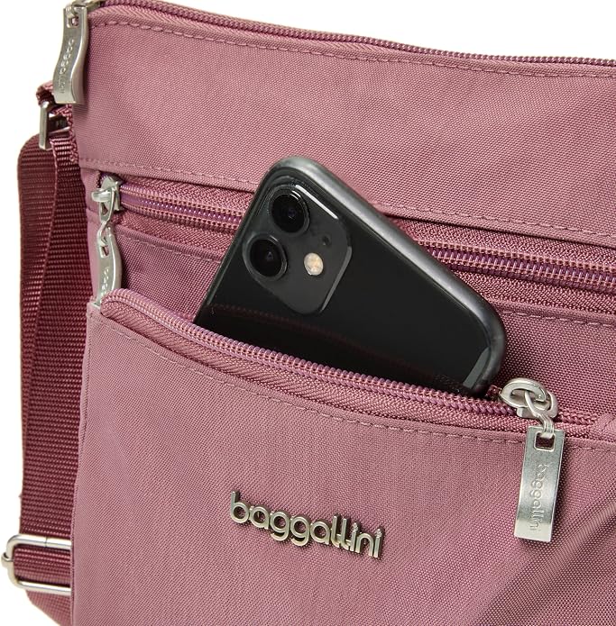 Baggallini Pocket Crossbody Bags for Women 8x8 Small Lightweight Durable Water-resistant Travel Purse W/Rfid